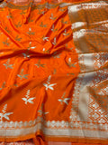 Leaf Design Mashru kataan Silk Saree Ms24
