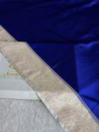 Royal Blue & Cream Mashru Kataan Silk Saree with Rich Zari Woven Pallu – MKS700
