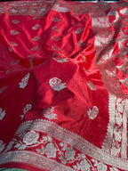 Rose Design Mashru kataan Saree Ms17