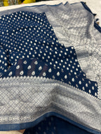 Banarsi Pure Natural Georgette Almond Buti  Design VSG06