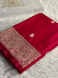 Reddish Pink Mashru Kataan Silk Banarasi Saree with Buta Zari Weaving & Rich Zari Pallu | MKS698