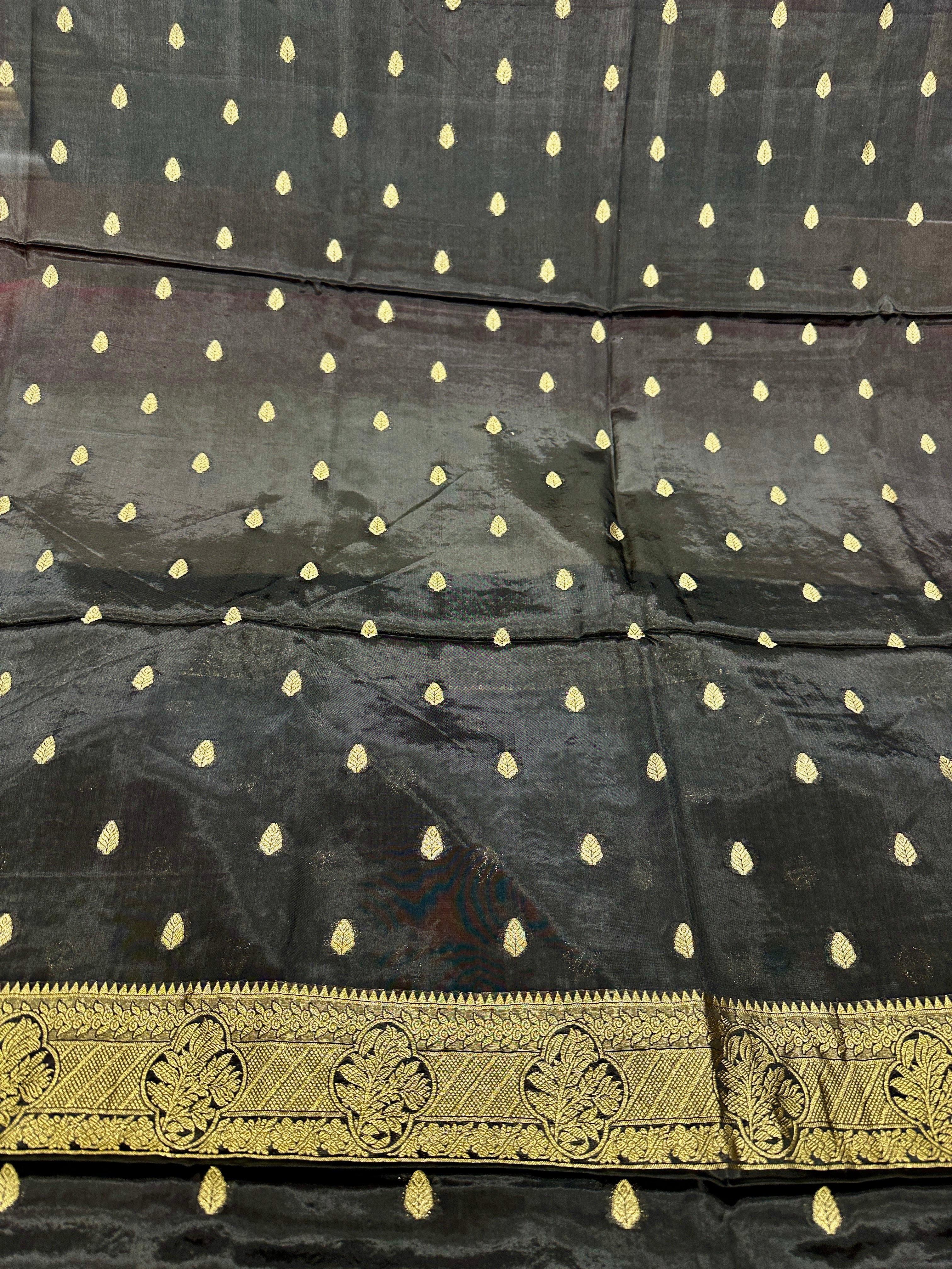 ✨ Banarasi Jacquard Gap Buti HO Silk 3-Piece Unstitched Dress Material MSS21