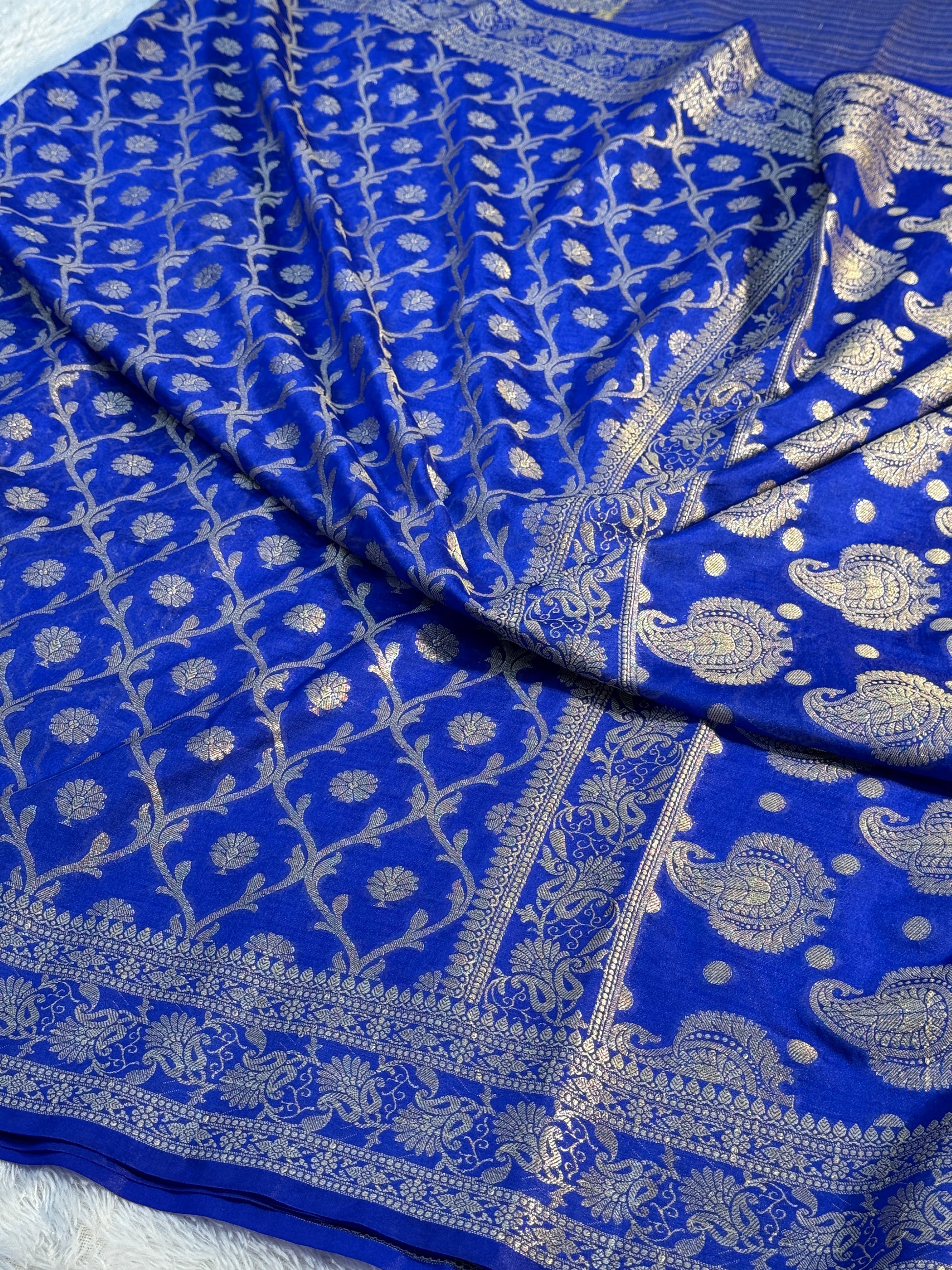 Semi Georgette Silk Saree Sm111