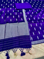 ✨ Banarasi Jacquard Gap Buti HO Silk 3-Piece Unstitched Dress Material MSS19