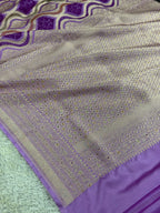 Mauve Mashru Kataan Silk Banarasi Saree with Zari Buta Woven Design & Rich Pallu | MKS191