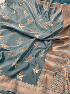 Leaf Design Mashru kataan Silk Saree Ms24