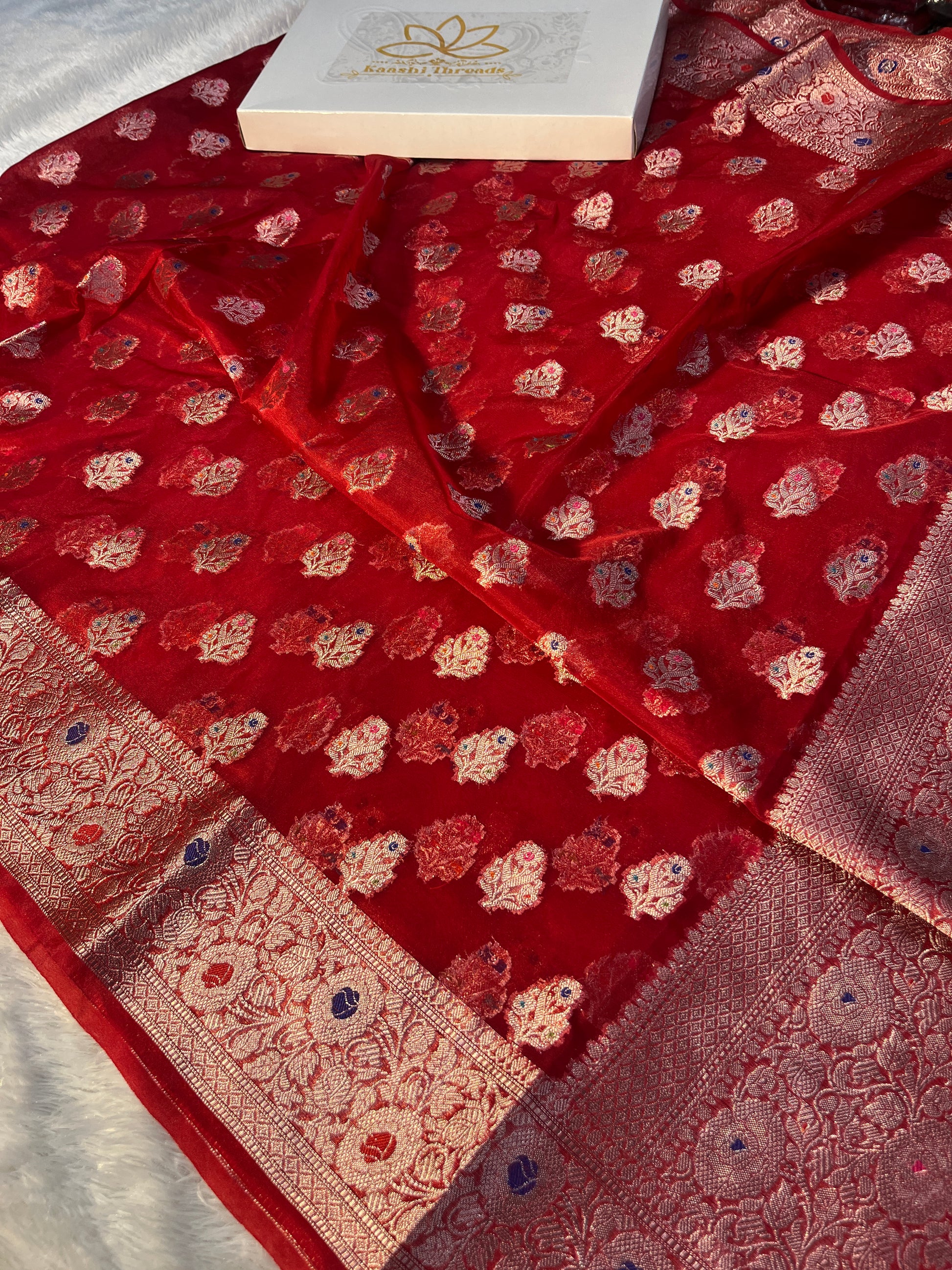Kora Organza Raw Mango Saree KR12