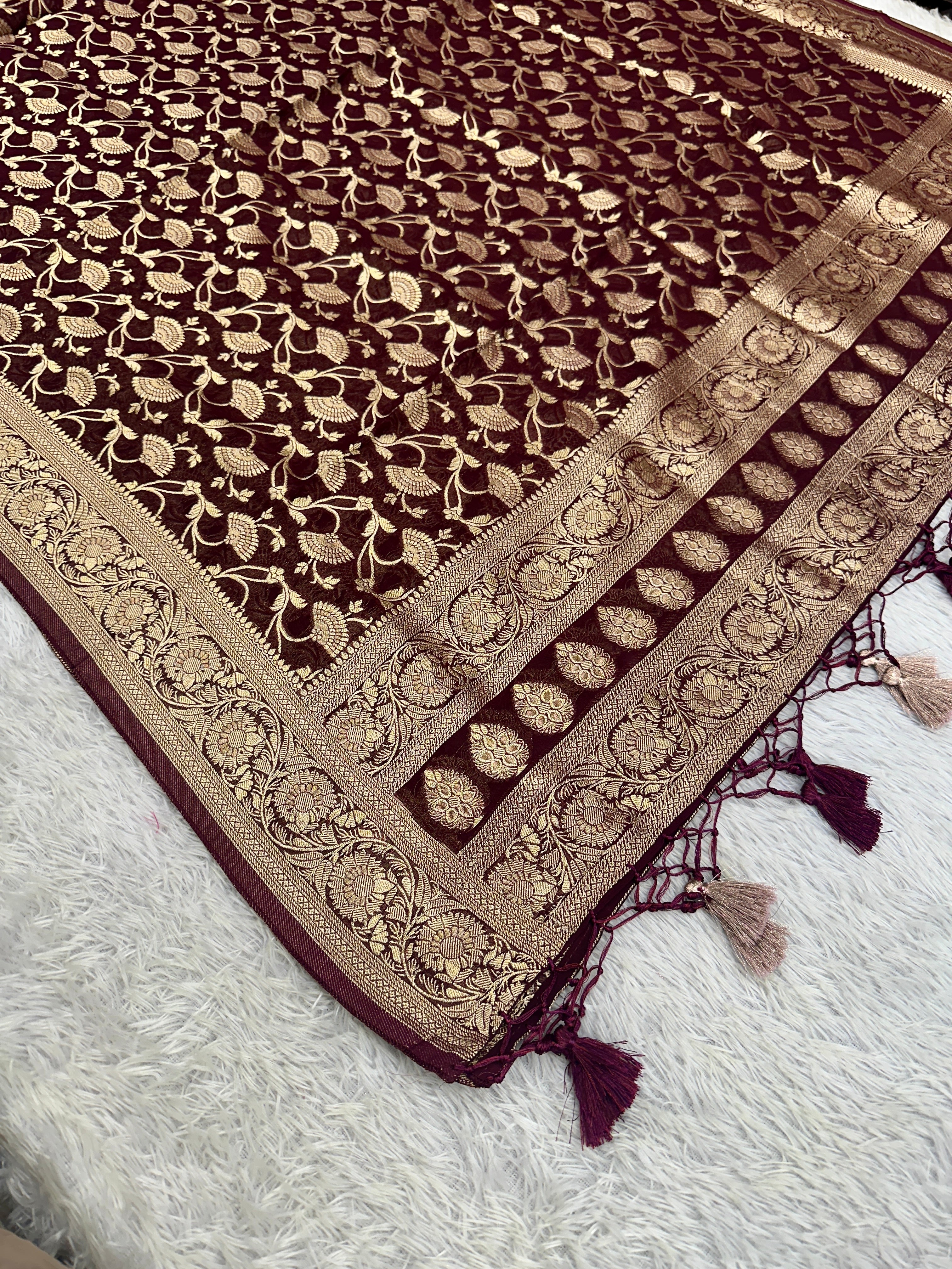 Banarasi Jacquard Zari Georgette Suit Dress – 3 Pc Set MSS21