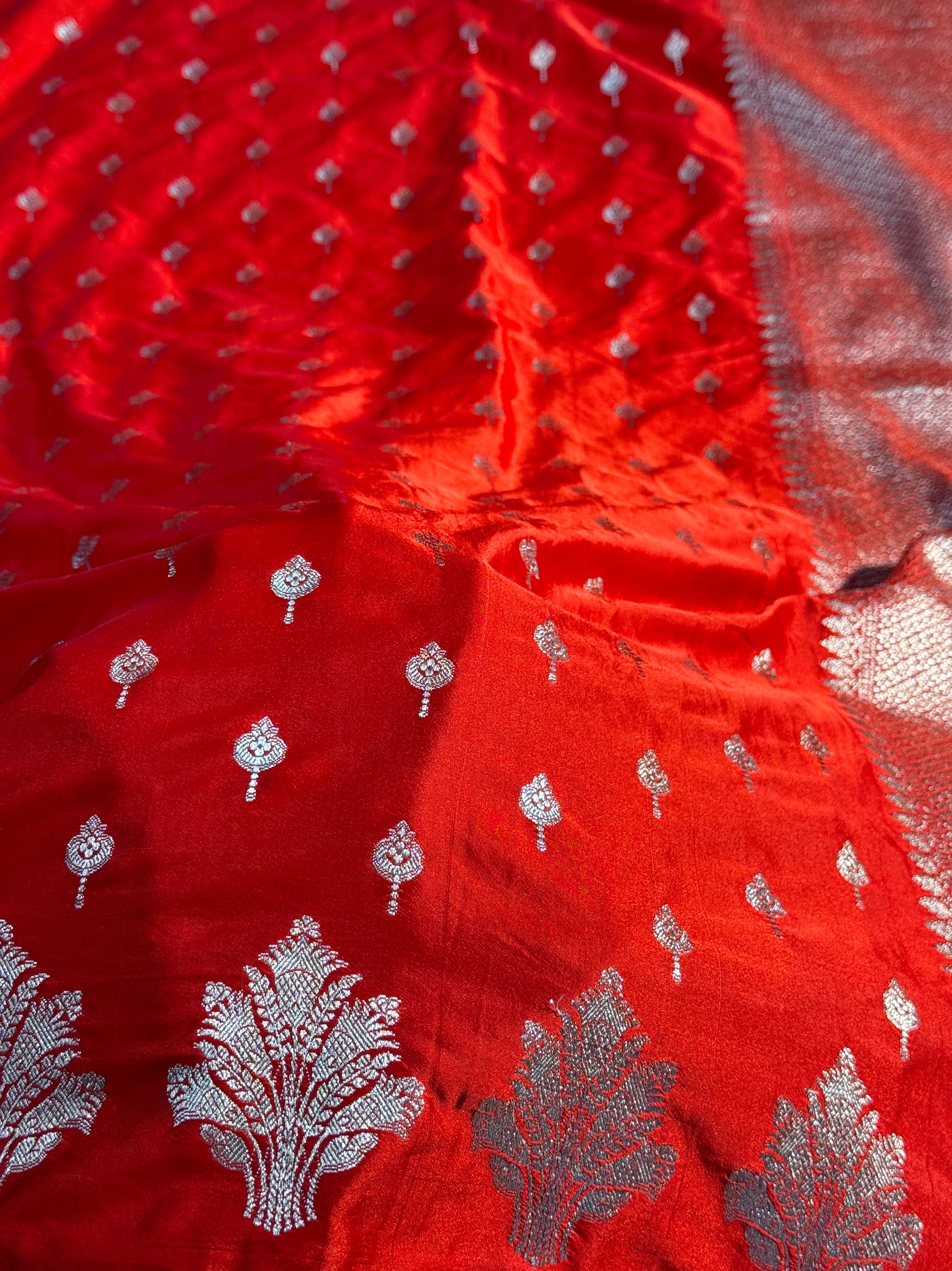 Mango Pattern Mashru kataan Silk Saree Ms21