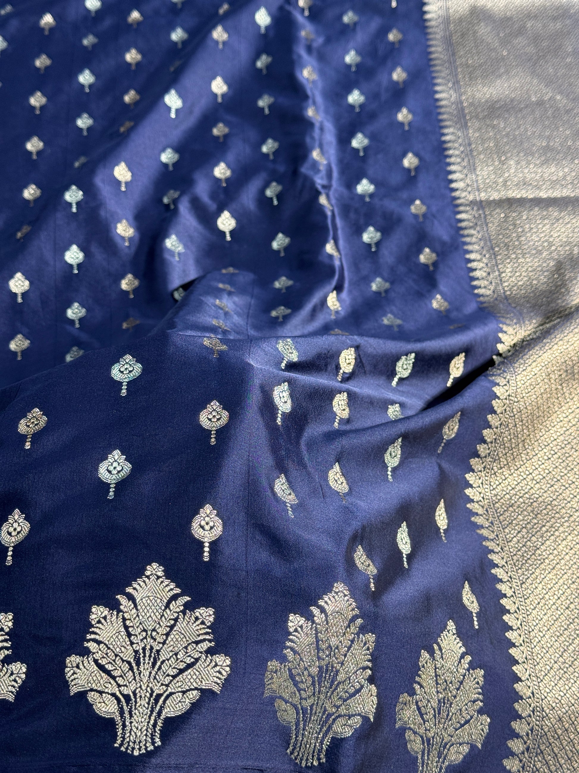 Mango Pattern Mashru kataan Silk Saree Ms21