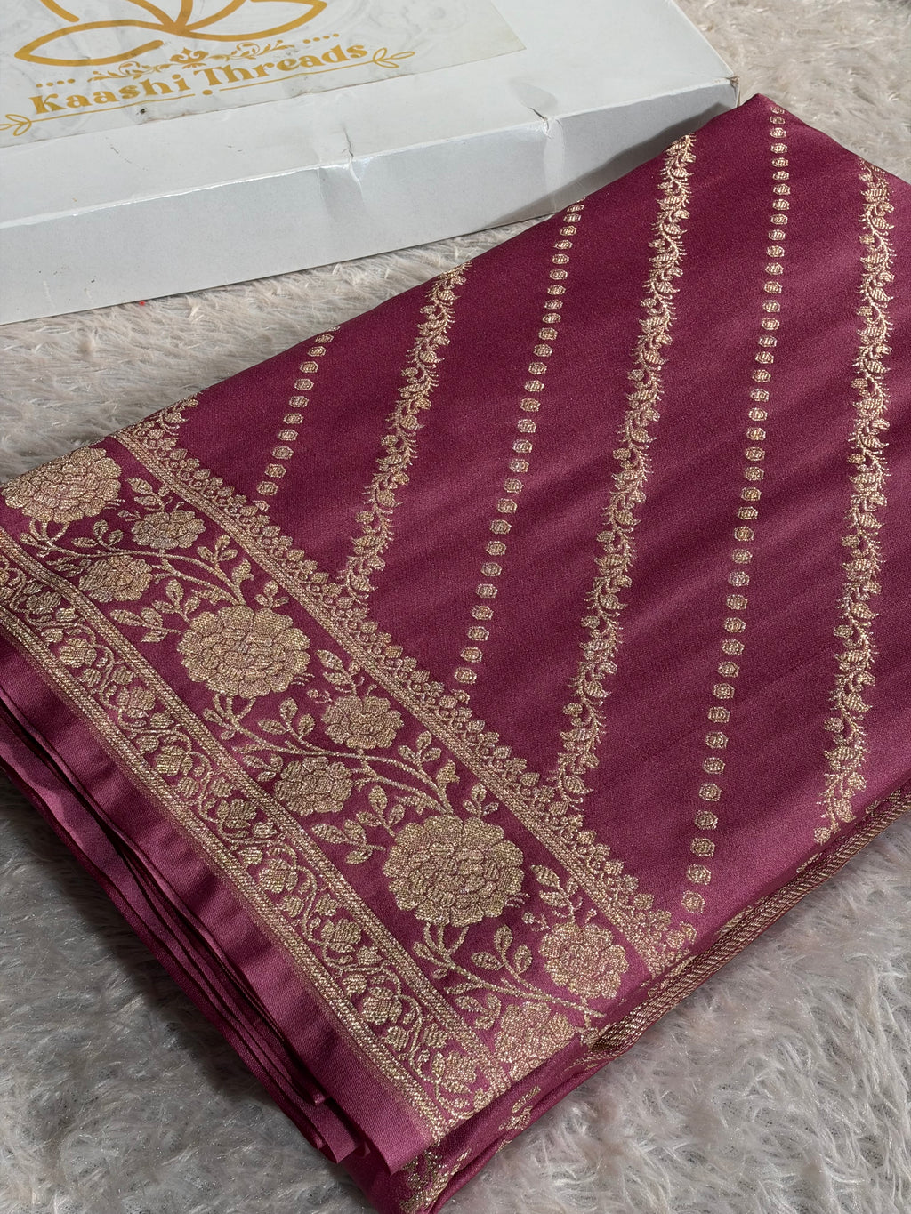Gajri Pink Dual Shade Mashru Katan Silk Saree with All-Over Swarovski Siroski Work, Woven Pallu & Blouse | Festive & Party Wear Saree | MKS842