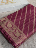 Gajri Pink Dual Shade Mashru Katan Silk Saree with All-Over Swarovski Siroski Work, Woven Pallu & Blouse | Festive & Party Wear Saree | MKS842