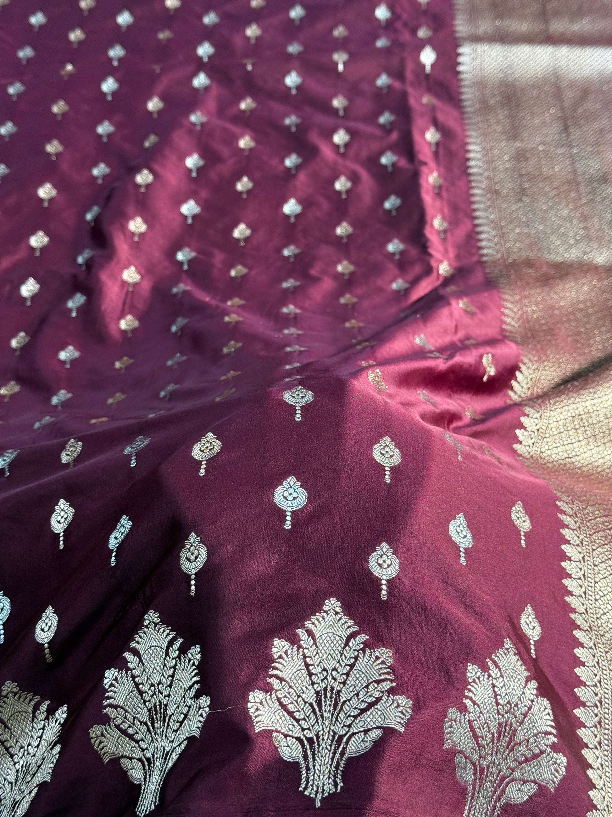 Mango Pattern Mashru kataan Silk Saree Ms21