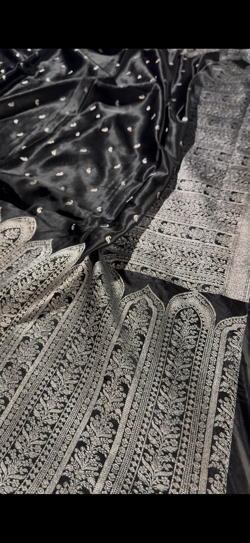 Banarasi Mashru Kataan Silk Saree with Ikkat Buta Design & Rich Zari Pallu | MKS694