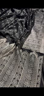 Banarasi Mashru Kataan Silk Saree with Ikkat Buta Design & Rich Zari Pallu | MKS694