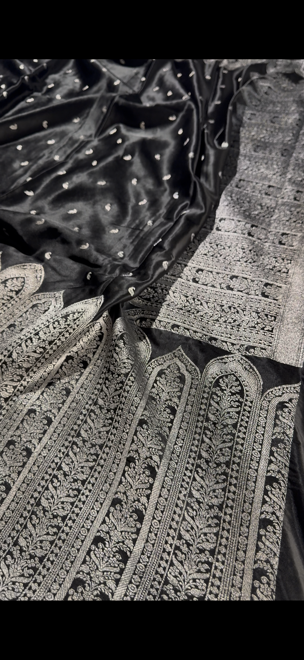 Banarasi Mashru Kataan Silk Saree with Ikkat Buta Design & Rich Zari Pallu | MKS694