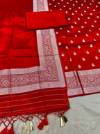 ✨ Banarasi Jacquard Gap Buti HO Silk 3-Piece Unstitched Dress Material MSS24