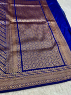 Banarasi Dupion Silk Saree with Embossed Antique Zari Weaving & Rich Antique Zari Pallu | STF57