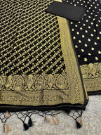Banarasi Jacquard Zari Georgette Suit Dress – 3 Pc Set MSS23
