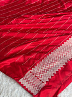 Reddish Pink Mashru Kataan Silk Banarasi Saree with Paithani Zari Pallu | MKS753