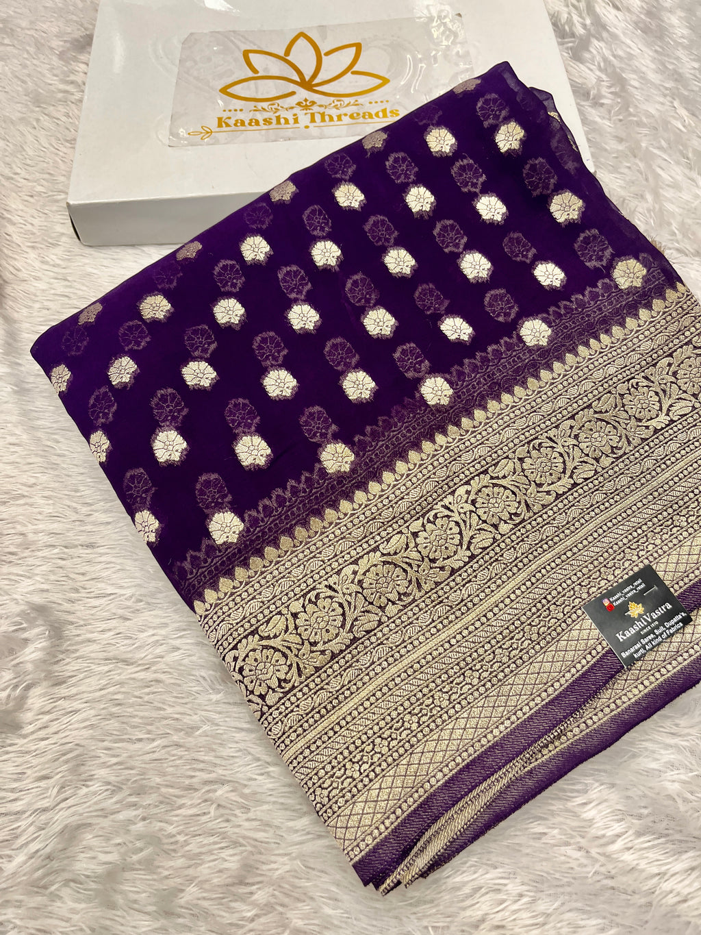 Banarsi Pure Natural Georgette Little flower Buti  Design VSG07