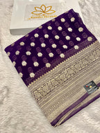 Banarsi Pure Natural Georgette Little flower Buti  Design VSG07