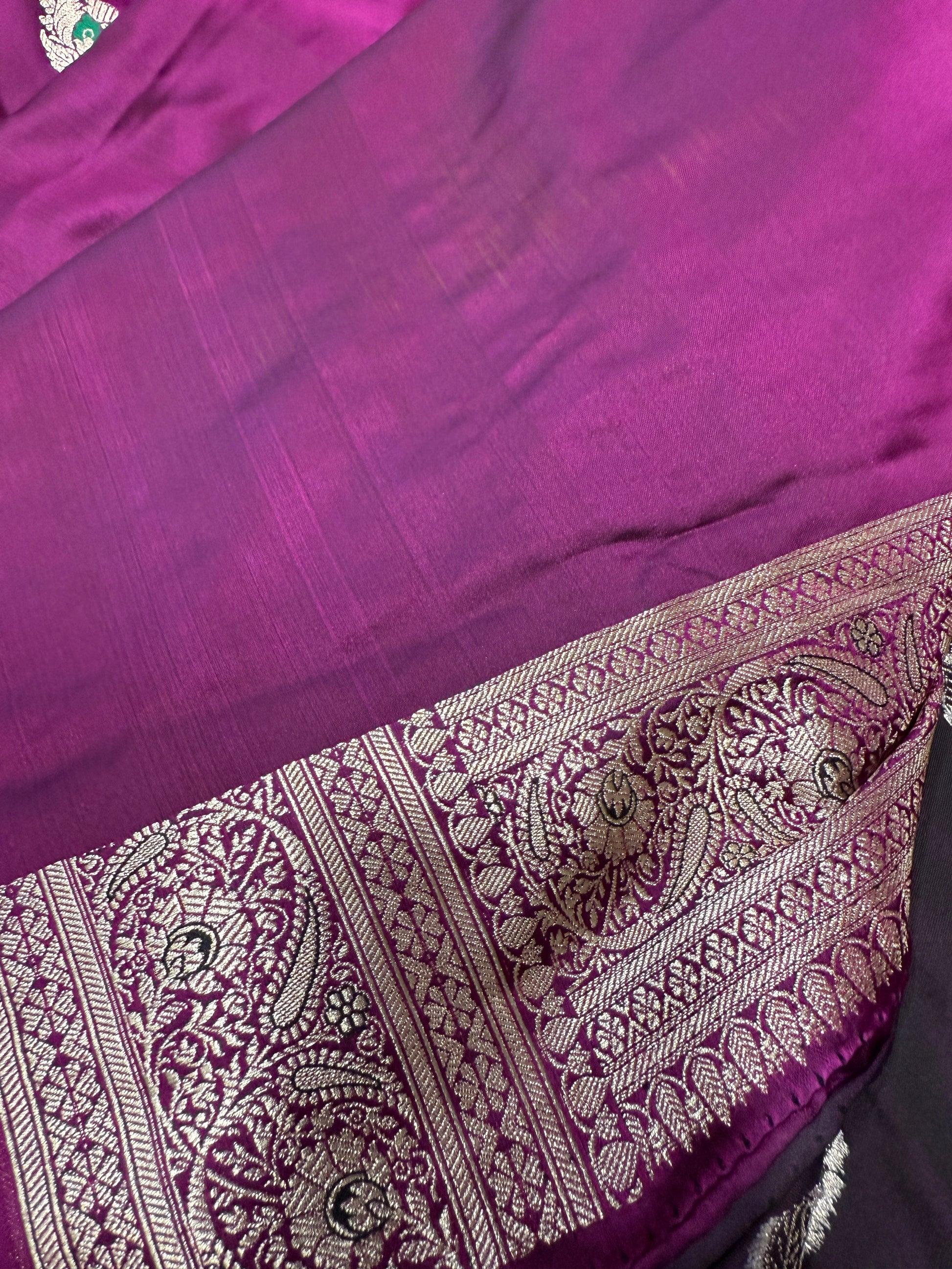 Mashru Kataan Silk Saree with Meenakari Work Ms16