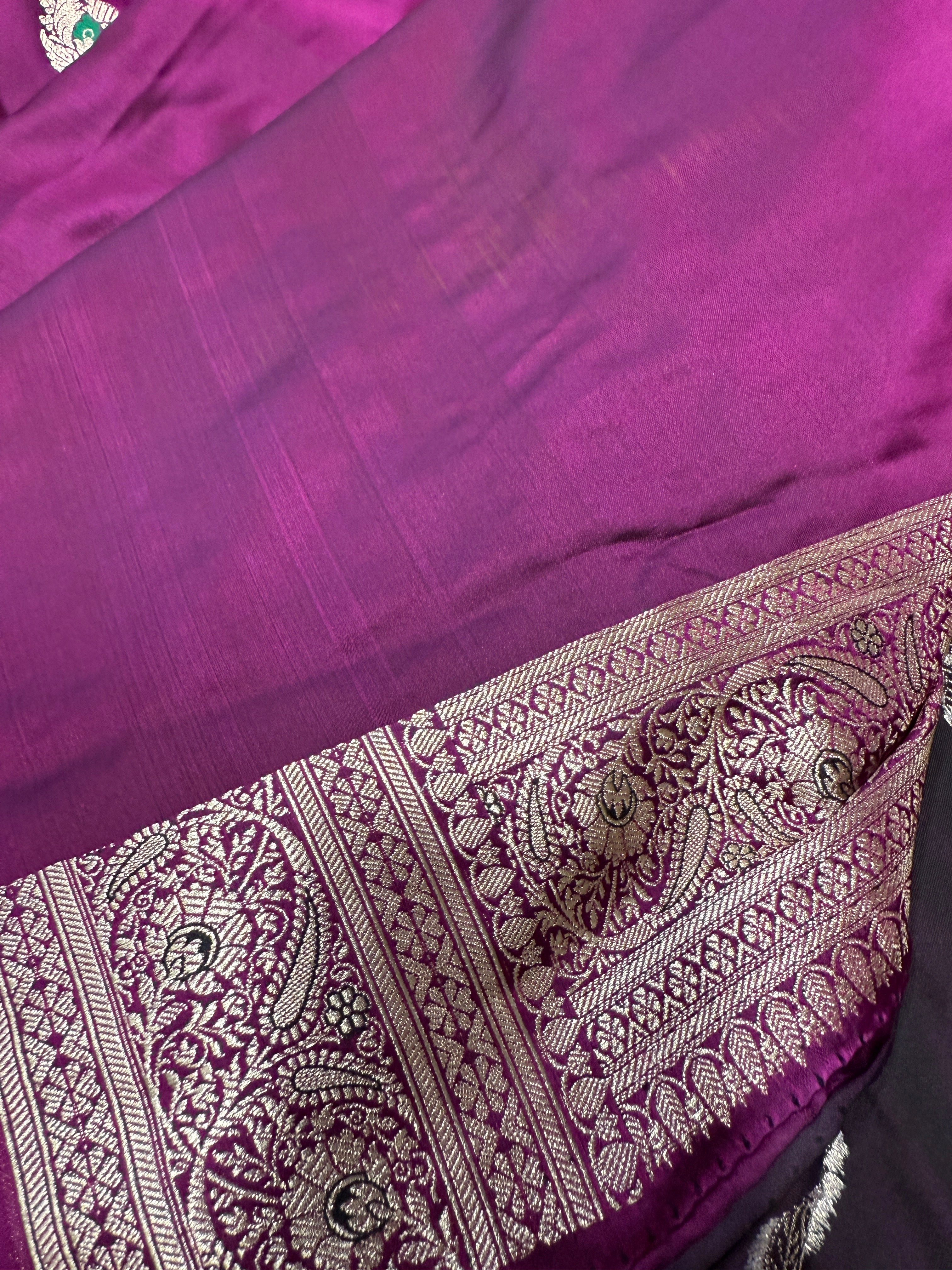 Mashru Kataan Silk Saree with Meenakari Work Ms16