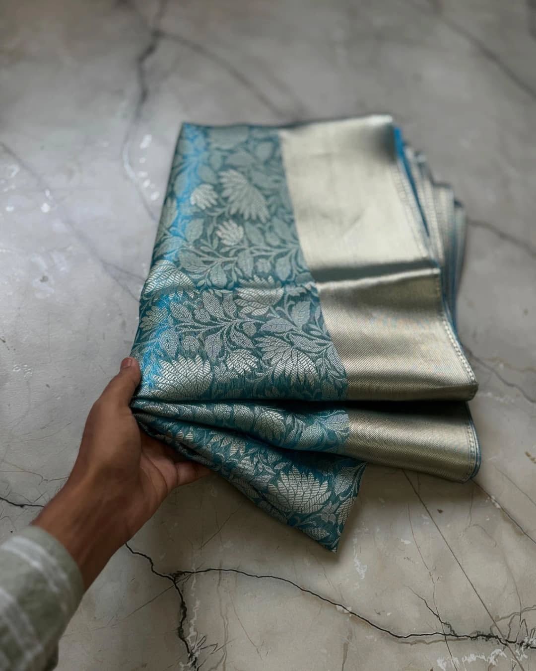 Light Blue Tissue silk Saree TS108