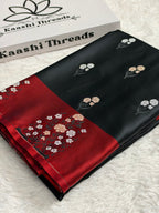 MKS865 – Premium Banarasi Mashru Kataan Silk Saree with Meenakari Zari Buta Design & Rich Zari Pallu