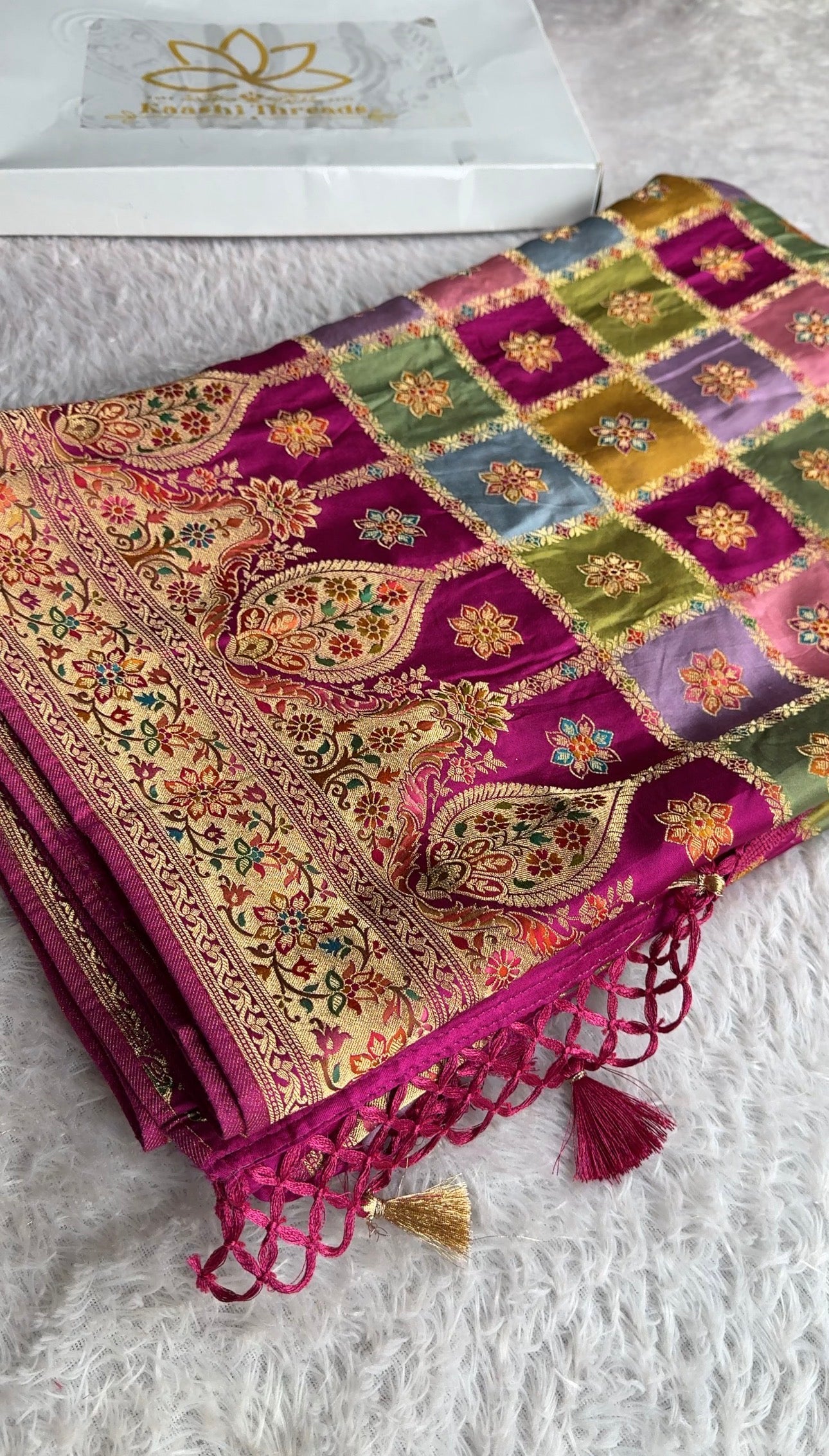 Pure Modal Silk Multicolour Saree with Zari & Pashmina Work | Rich Zari Pallu | MKS641