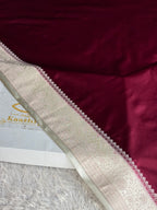 Wine Mashru Kataan Silk Banarasi Saree | MKS776