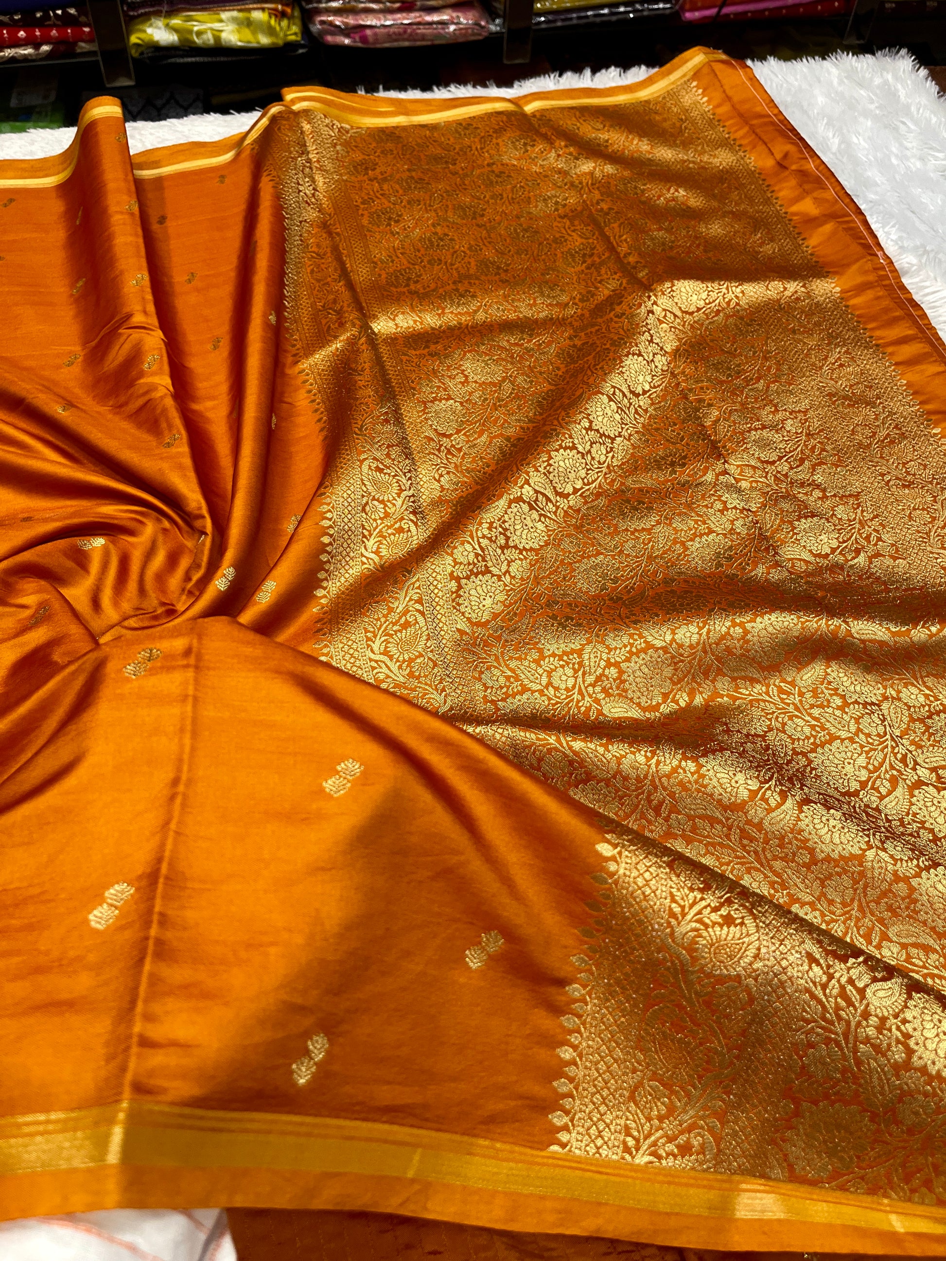 Fancy Tussar Silk Woven Buti Design Saree TS051