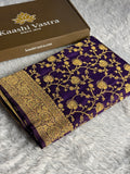 Crepe Georgette Silk Jaal Woven Banarasi Saree – SS51