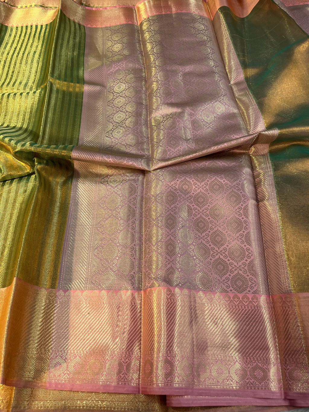 Pista Green with Pitch Tissue Saree Ts27