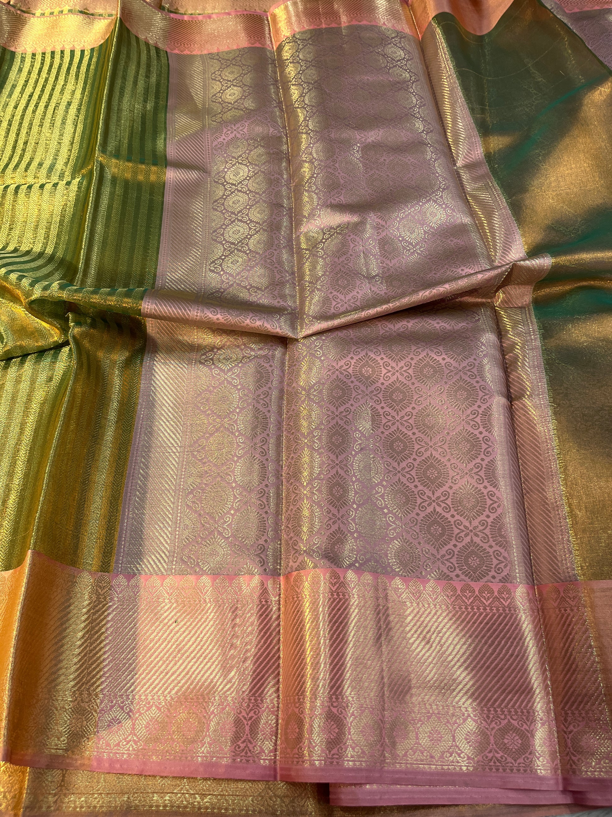 Pista Green with Pitch Tissue Saree Ts27