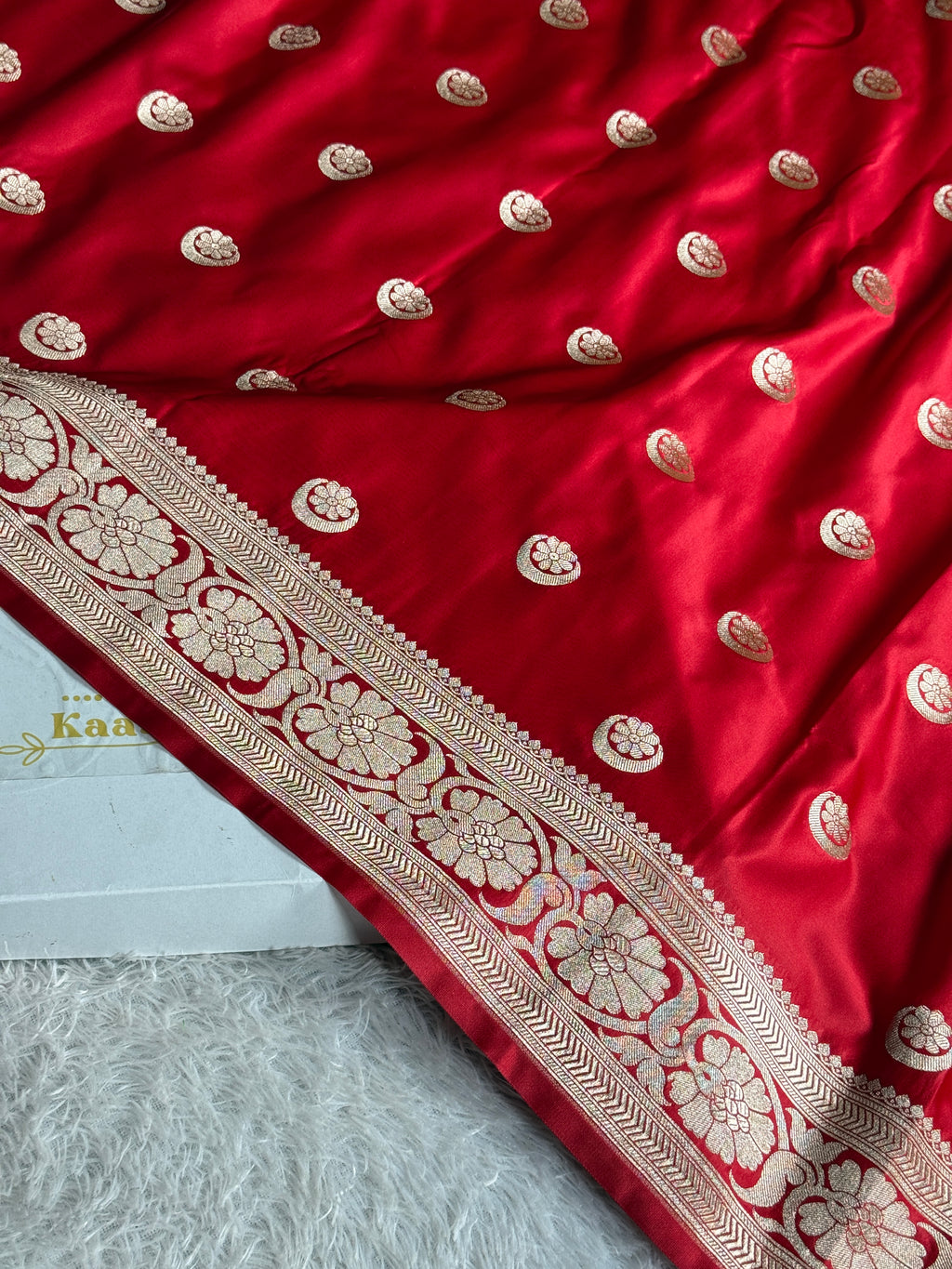 Royal Red Mashru Kataan Silk Saree with Rich Banarasi Weaving – MKS669