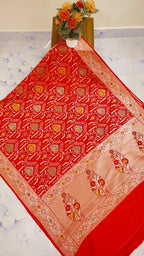 Pure Silk Tussar Banarasi Saree with All-over Meenakari Jaal Woven Pattern TSS12