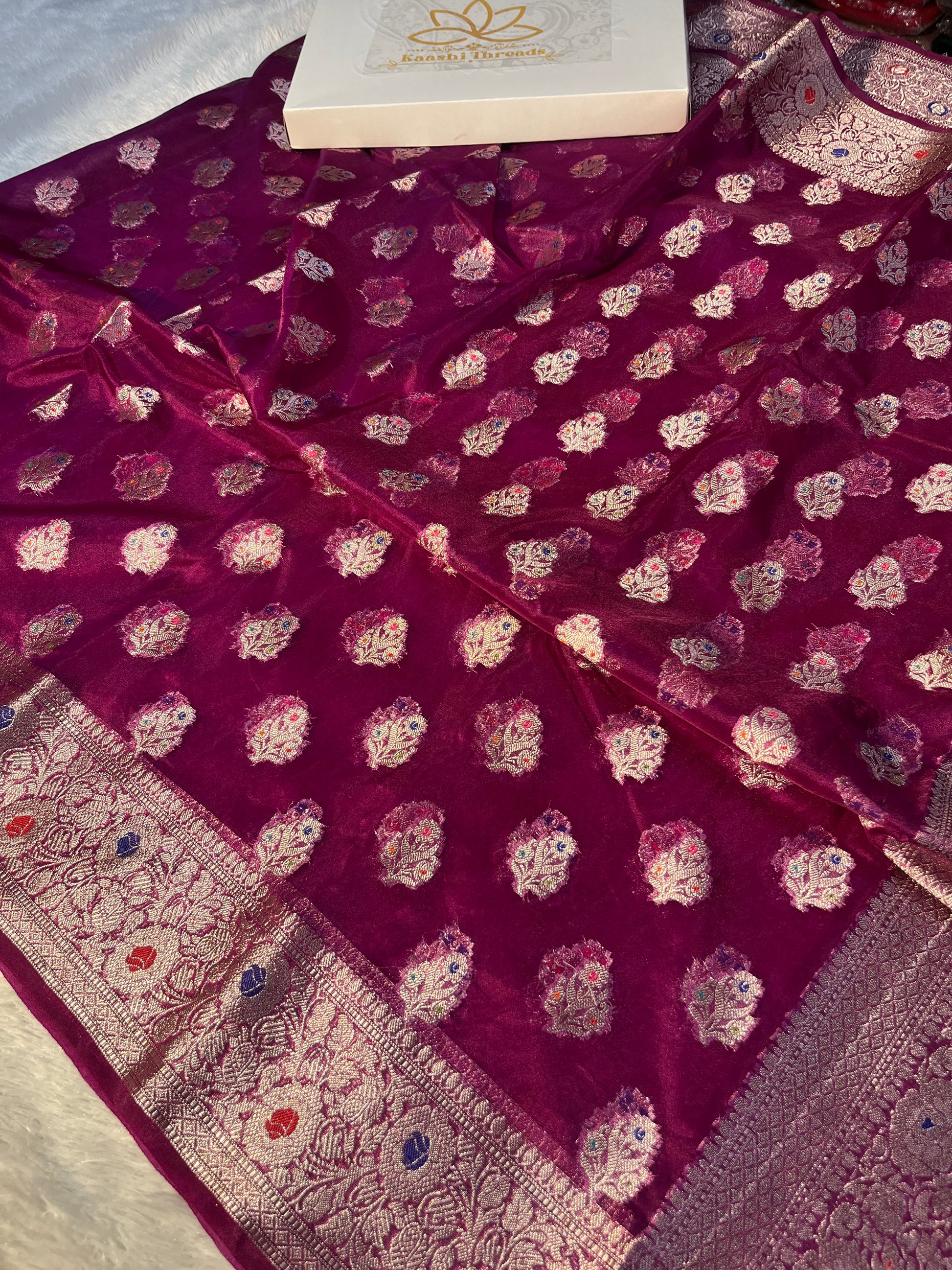 Kora Organza Raw Mango Saree KR12