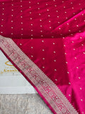 Rani Pink Mashru Kataan Silk Saree with All-Over Buta & Rich Zari Pallu – MKS836