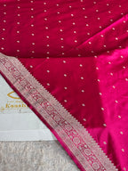 Rani Pink Mashru Kataan Silk Saree with All-Over Buta & Rich Zari Pallu – MKS836