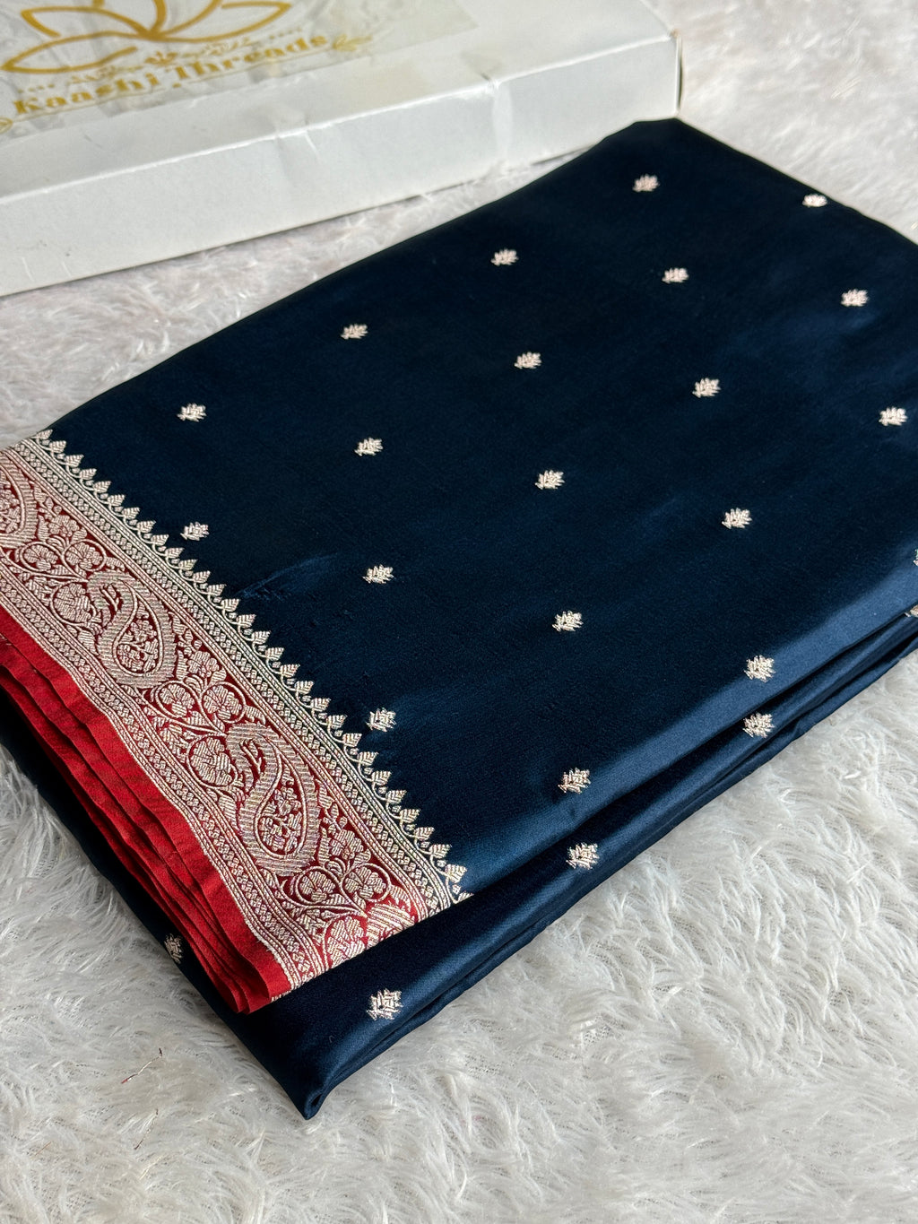 Wine & Light Blue Mashru Kataan Silk Saree with Buta Woven Design MKS651