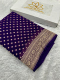 Purple Pure Natural Silk Khaddi Georgette Saree with Neem Zari Buti | PSG11