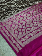 Coffee Brown & Dark Pink Mashru Kataan Silk Saree MKS361