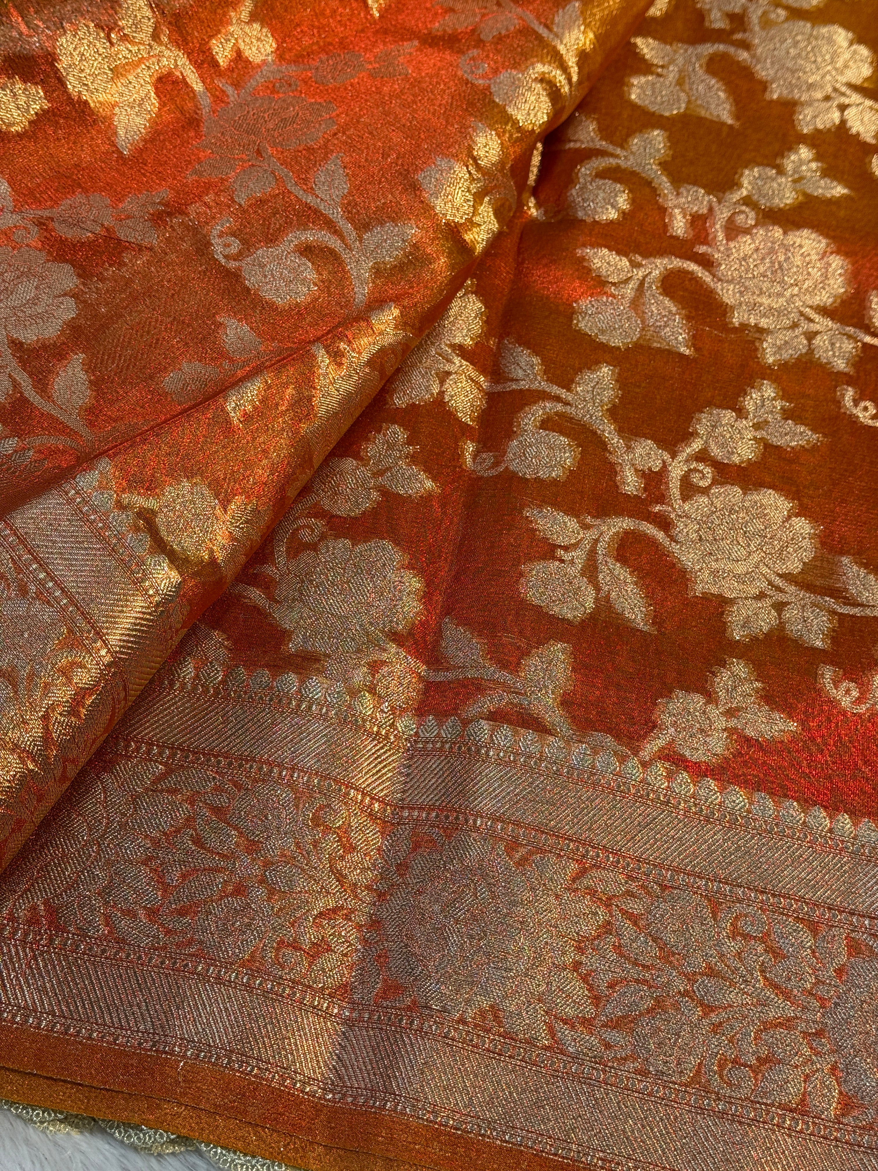 Patch Work Tissue Silk Saree Ts33