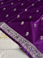 Magenta Banarasi Mashru Kataan Silk Saree with Buta Woven Design & Rich Zari Pallu | MKS687