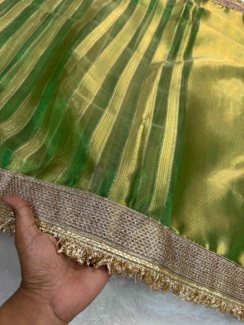 Maharani Tissue silk in Lining Design banarsi Patch Work Saree TSN02