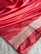 Cream with Pitch  Contrast Mashru Kataan Silk Saree with Buta Weaving & Rich Zari Pallu | MKS644