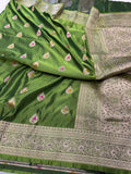 Mashru Kataan Silk Saree with Meenakari Work Ms16