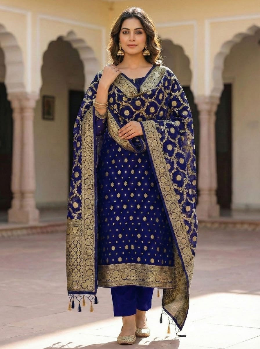 ✨ Banarasi Viscose Georgette Suit Set ✨VSS11
